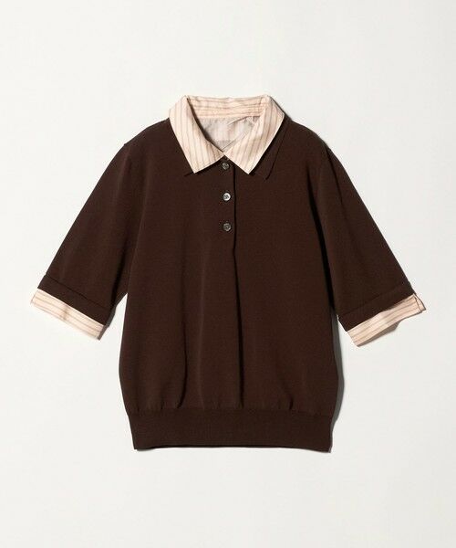 UNITED ARROWS / ユナイテッドアローズ ニット・セーター | ポロコンビ 4WAY ニット ‐ウォッシャブル‐（DK.BROWN）