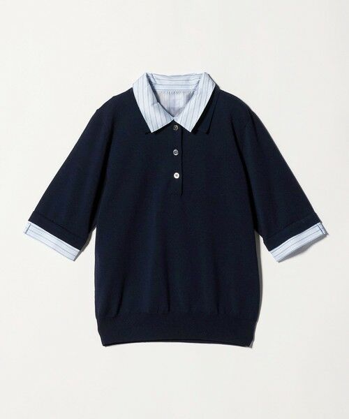 UNITED ARROWS / ユナイテッドアローズ ニット・セーター | ポロコンビ 4WAY ニット ‐ウォッシャブル‐（NAVY）