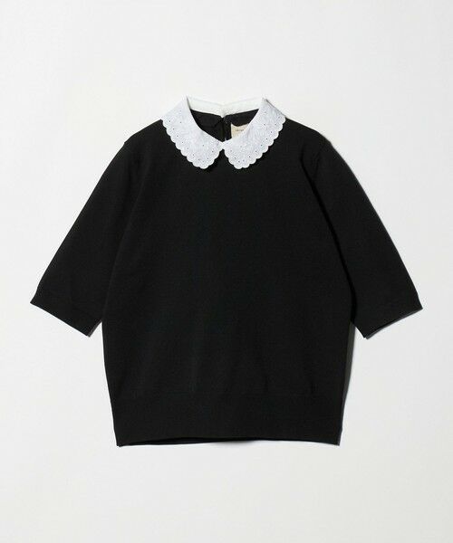 UNITED ARROWS / ユナイテッドアローズ ニット・セーター | レディー フラワー ビジュー ニット（BLACK）