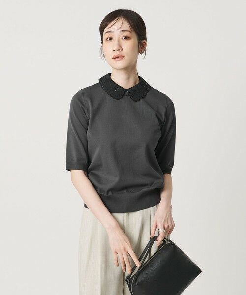 UNITED ARROWS / ユナイテッドアローズ ニット・セーター | レディー フラワー ビジュー ニット | 詳細6
