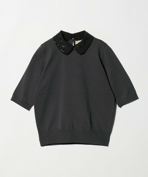 UNITED ARROWS / ユナイテッドアローズ ニット・セーター | レディー フラワー ビジュー ニット（DK.GRAY）