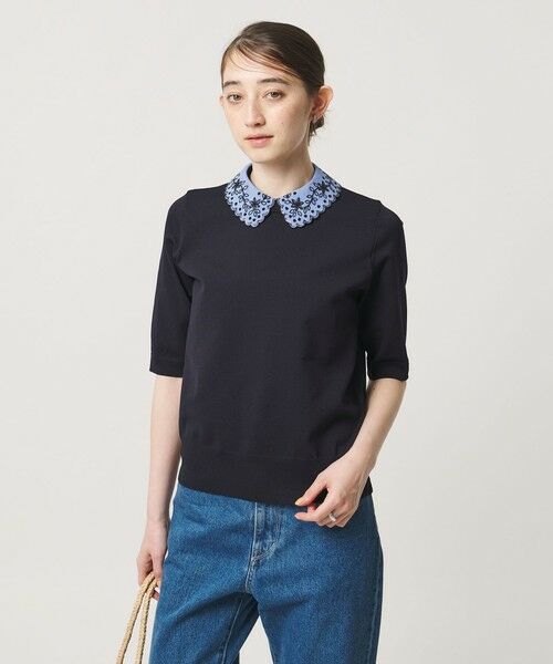 UNITED ARROWS / ユナイテッドアローズ ニット・セーター | レディー フラワー ビジュー ニット | 詳細5