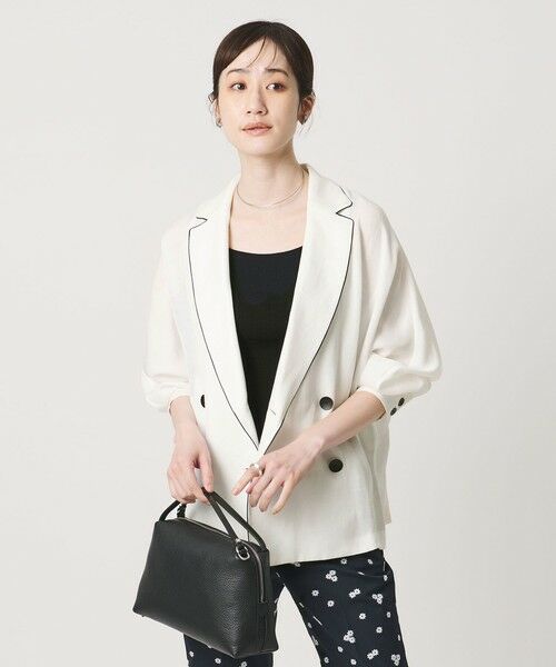 UNITED ARROWS / ユナイテッドアローズ テーラードジャケット | パイピング ドルマン ブラウス ジャケット ‐ウォッシャブル‐ | 詳細2