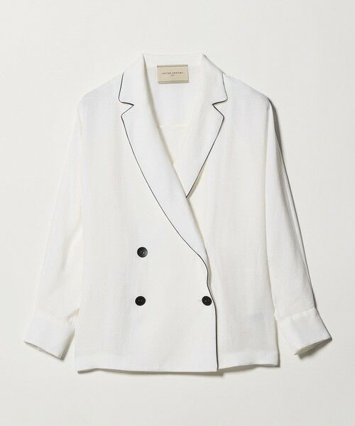 UNITED ARROWS / ユナイテッドアローズ テーラードジャケット | パイピング ドルマン ブラウス ジャケット ‐ウォッシャブル‐（OFF WHITE）