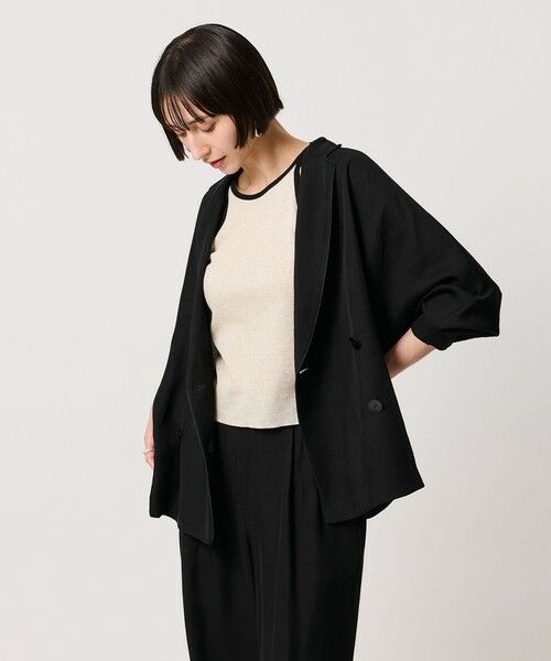 UNITED ARROWS / ユナイテッドアローズ テーラードジャケット | パイピング ドルマン ブラウス ジャケット ‐ウォッシャブル‐ | 詳細9