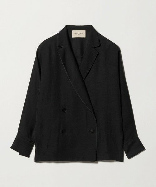 UNITED ARROWS / ユナイテッドアローズ テーラードジャケット | パイピング ドルマン ブラウス ジャケット ‐ウォッシャブル‐（BLACK）
