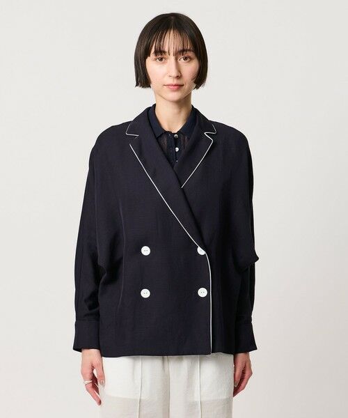 UNITED ARROWS / ユナイテッドアローズ テーラードジャケット | パイピング ドルマン ブラウス ジャケット ‐ウォッシャブル‐ | 詳細20