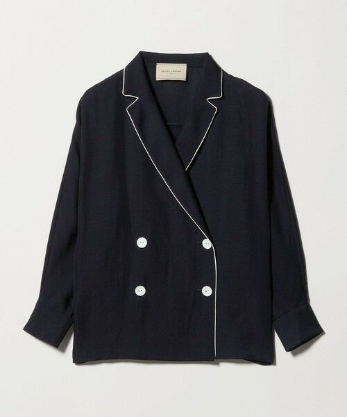 UNITED ARROWS / ユナイテッドアローズ テーラードジャケット | パイピング ドルマン ブラウス ジャケット ‐ウォッシャブル‐（NAVY）