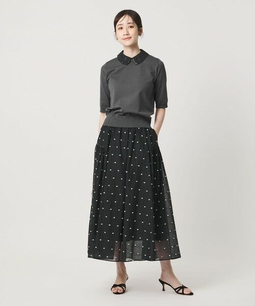 UNITED ARROWS / ユナイテッドアローズ ミニ・ひざ丈スカート | 2トーン ドット ジャガード フレアスカート | 詳細2