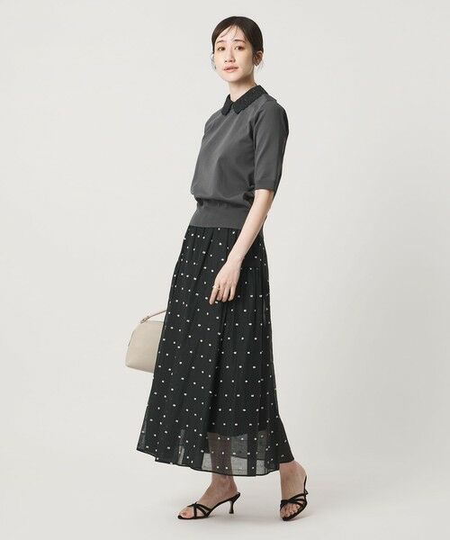 UNITED ARROWS / ユナイテッドアローズ ミニ・ひざ丈スカート | 2トーン ドット ジャガード フレアスカート | 詳細3