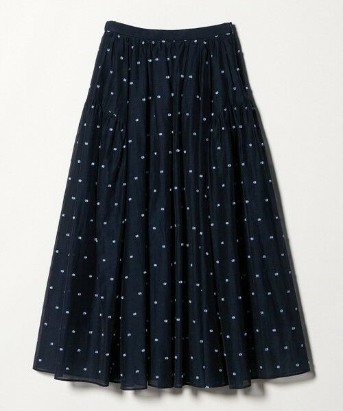 UNITED ARROWS / ユナイテッドアローズ ミニ・ひざ丈スカート | 2トーン ドット ジャガード フレアスカート（NAVY）