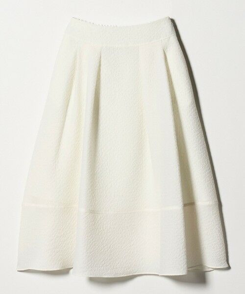 UNITED ARROWS / ユナイテッドアローズ ミニ・ひざ丈スカート | オーガンジー ジャガード フレアスカート ‐ウォッシャブル‐（OFF WHITE）