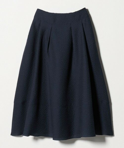 UNITED ARROWS / ユナイテッドアローズ ミニ・ひざ丈スカート | オーガンジー ジャガード フレアスカート ‐ウォッシャブル‐（NAVY）