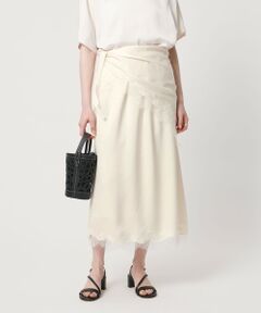 UNITED ARROWS / ユナイテッドアローズ ロング・マキシ丈スカート | スカーフ付き サテン レース コンビ スカート