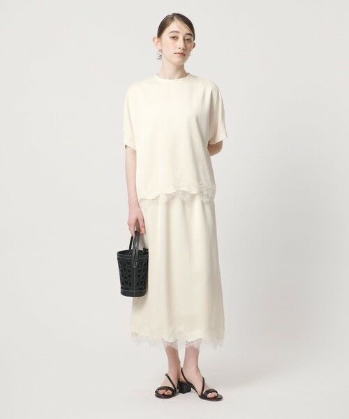 UNITED ARROWS / ユナイテッドアローズ ロング・マキシ丈スカート | スカーフ付き サテン レース コンビ スカート | 詳細3