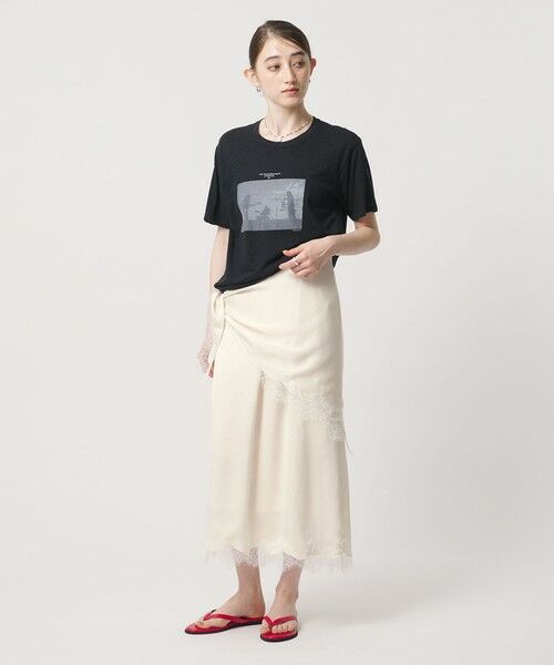 UNITED ARROWS / ユナイテッドアローズ ロング・マキシ丈スカート | スカーフ付き サテン レース コンビ スカート | 詳細5