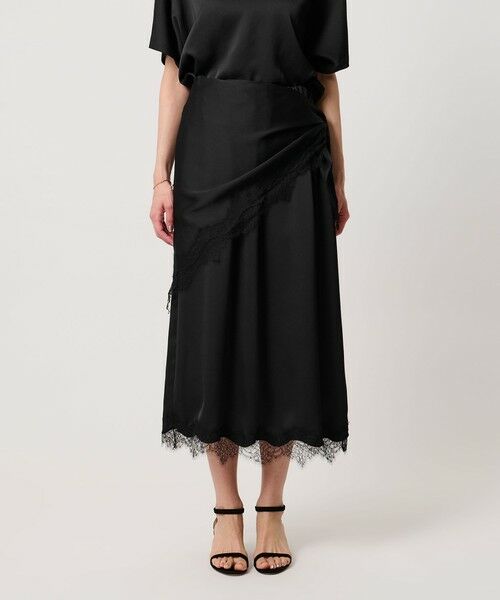 UNITED ARROWS / ユナイテッドアローズ ロング・マキシ丈スカート | スカーフ付き サテン レース コンビ スカート | 詳細13