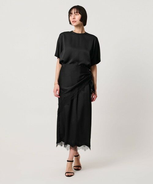 UNITED ARROWS / ユナイテッドアローズ ロング・マキシ丈スカート | スカーフ付き サテン レース コンビ スカート | 詳細10