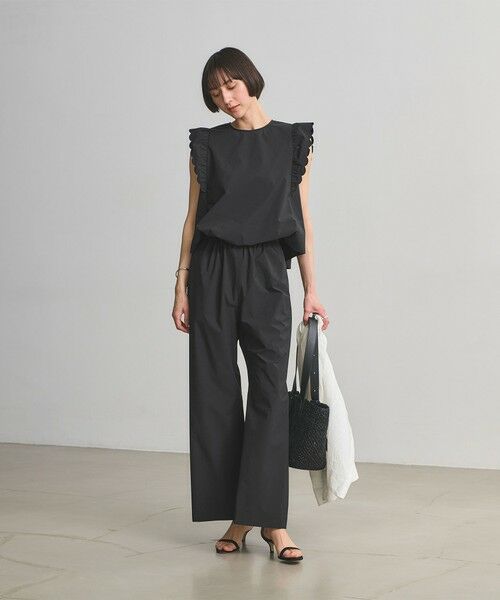 UNITED ARROWS / ユナイテッドアローズ サロペット・オールインワン | スカラップ フリル オールインワン パンツ ‐はっ水 UVカット 防しわ ウォッシャブル‐ | 詳細3