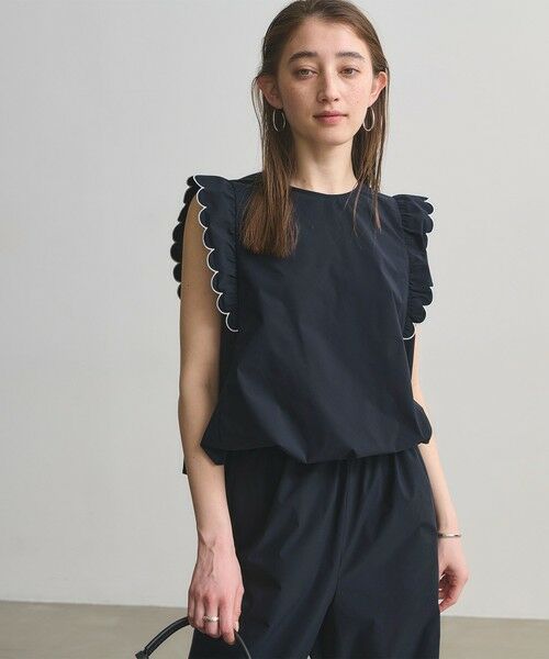 UNITED ARROWS / ユナイテッドアローズ サロペット・オールインワン | スカラップ フリル オールインワン パンツ ‐はっ水 UVカット 防しわ ウォッシャブル‐ | 詳細8