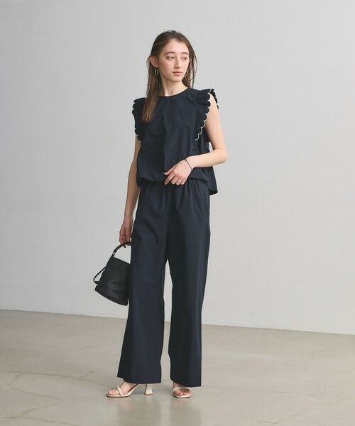 UNITED ARROWS / ユナイテッドアローズ サロペット・オールインワン | スカラップ フリル オールインワン パンツ ‐はっ水 UVカット 防しわ ウォッシャブル‐ | 詳細11