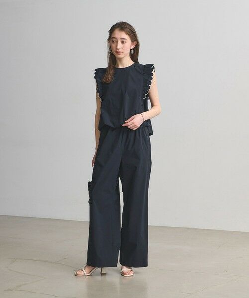UNITED ARROWS / ユナイテッドアローズ サロペット・オールインワン | スカラップ フリル オールインワン パンツ ‐はっ水 UVカット 防しわ ウォッシャブル‐ | 詳細12
