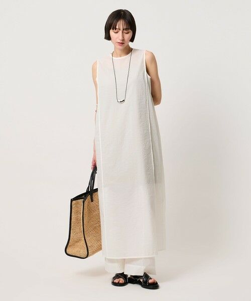 UNITED ARROWS / ユナイテッドアローズ ロング・マキシ丈ワンピース | シアー レイヤード ノースリーブ ワンピース | 詳細1