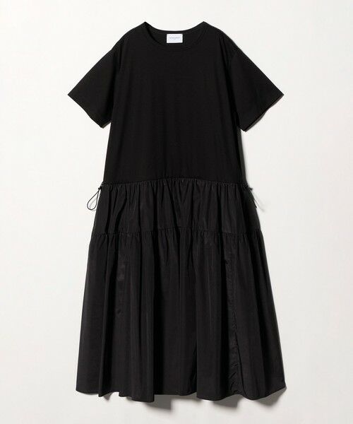 UNITED ARROWS / ユナイテッドアローズ ロング・マキシ丈ワンピース | カット コンビ ドッキング ワンピース（BLACK）