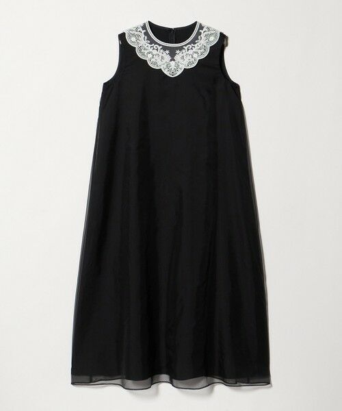 UNITED ARROWS / ユナイテッドアローズ ロング・マキシ丈ワンピース | オーガンジー レース ワンピース（BLACK）