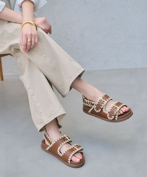 UNITED ARROWS / ユナイテッドアローズ サンダル | ナチュラル 2ライン サンダル（MD.BROWN）