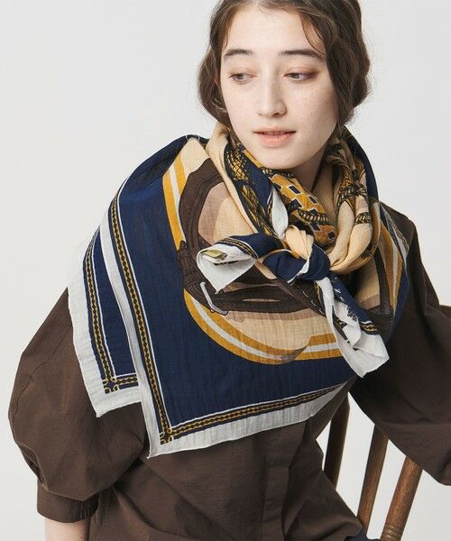 UNITED ARROWS / ユナイテッドアローズ マフラー・ショール・スヌード・ストール | ＜manipuri＞C/SI ストール 2（NAVY）