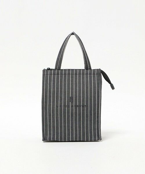 UNITED ARROWS / ユナイテッドアローズ トートバッグ | ストライプ ロゴ ランチバッグ（BLACK）