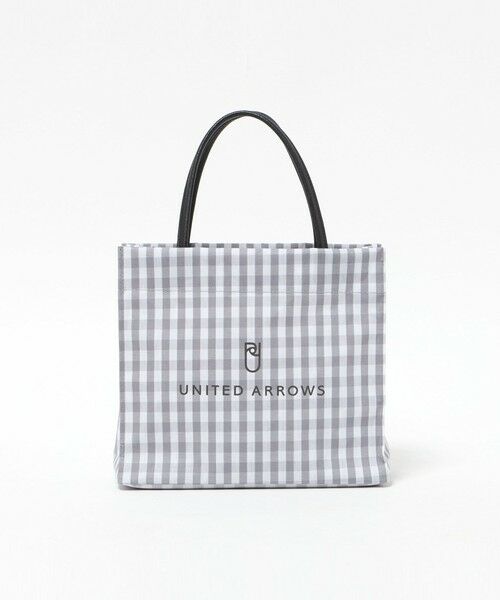 UNITED ARROWS / ユナイテッドアローズ トートバッグ | ギンガムチェック ロゴ トートバッグ S（LT.GRAY）