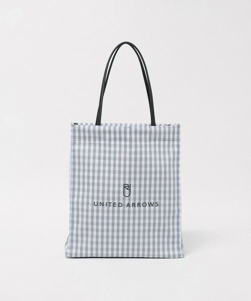 UNITED ARROWS / ユナイテッドアローズ トートバッグ | ギンガムチェック ロゴ トートバッグ M（LT.GRAY）