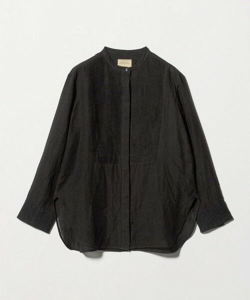 UNITED ARROWS / ユナイテッドアローズ シャツ・ブラウス | エンブロイダリー バンドカラー シャツ（BLACK）