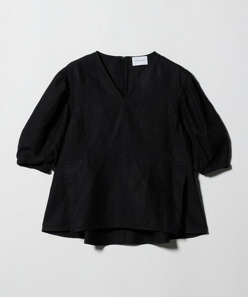 UNITED ARROWS / ユナイテッドアローズ シャツ・ブラウス | リネン フレア パフスリー ブブラウス ‐ウォッシャブル‐（BLACK）