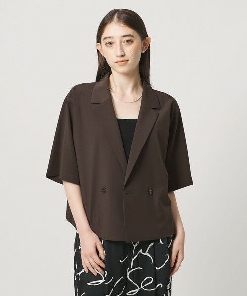 UNITED ARROWS / ユナイテッドアローズ シャツ・ブラウス | ツイル ハーフスリーブ シャツ ジャケット ‐ストレッチ 防シワ 接触冷感‐ | 詳細1