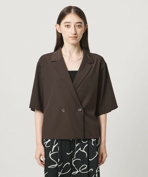 UNITED ARROWS / ユナイテッドアローズ シャツ・ブラウス | ツイル ハーフスリーブ シャツ ジャケット ‐ストレッチ 防シワ 接触冷感‐ | 詳細4