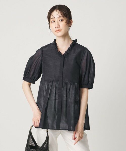 UNITED ARROWS / ユナイテッドアローズ シャツ・ブラウス | LINEAESSE Vネック パフブラウス ‐ウォッシャブル‐ | 詳細7