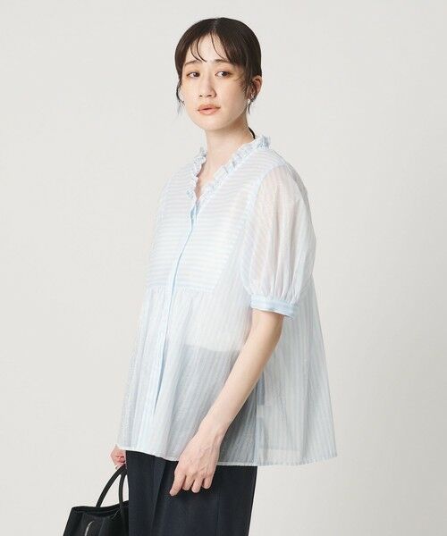 UNITED ARROWS / ユナイテッドアローズ シャツ・ブラウス | LINEAESSE Vネック パフブラウス ‐ウォッシャブル‐ | 詳細16