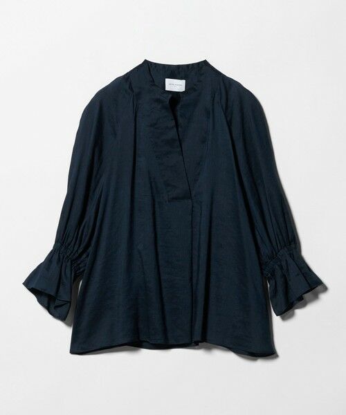 UNITED ARROWS / ユナイテッドアローズ シャツ・ブラウス | ラミー スキッパー Vネック ブラウス ‐ウォッシャブル‐（NAVY）