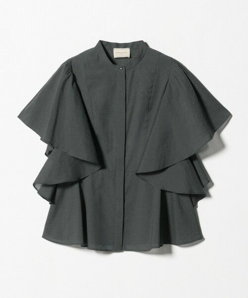 UNITED ARROWS / ユナイテッドアローズ シャツ・ブラウス | オーガンジー ペプラム フレア ブラウス ‐ウォッシャブル‐（DK.GRAY）