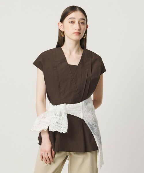 UNITED ARROWS / ユナイテッドアローズ シャツ・ブラウス | MANTECO POP フレンチスリーブ ブラウス（DK.BROWN）