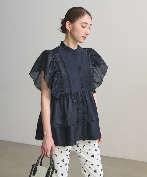 UNITED ARROWS / ユナイテッドアローズ シャツ・ブラウス | シルキー ギャザー フリルブラウス ‐ウォッシャブル‐ | 詳細7