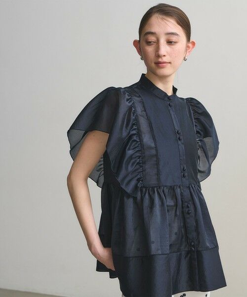 UNITED ARROWS / ユナイテッドアローズ シャツ・ブラウス | シルキー ギャザー フリルブラウス ‐ウォッシャブル‐ | 詳細8