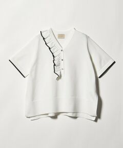 UNITED ARROWS / ユナイテッドアローズ ニット・セーター | ミニマル フリル ショートスリーブ ニット