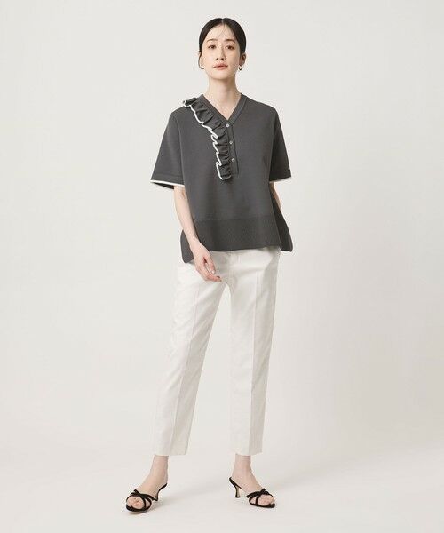 UNITED ARROWS / ユナイテッドアローズ ニット・セーター | ミニマル フリル ショートスリーブ ニット | 詳細13