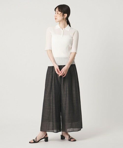 UNITED ARROWS / ユナイテッドアローズ ニット・セーター | シアー リブ ポロニット ‐ウォッシャブル‐ | 詳細2