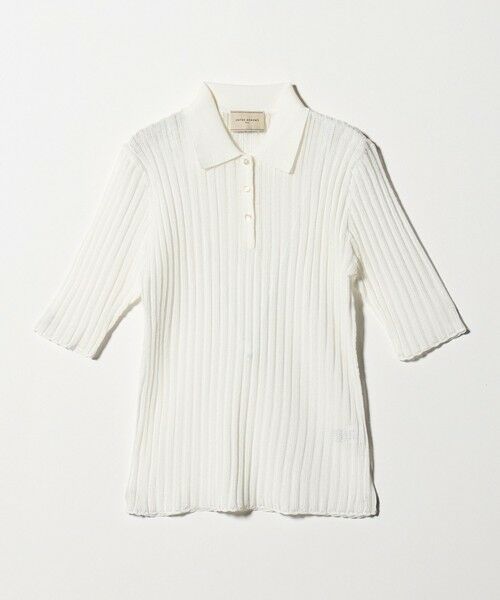 UNITED ARROWS / ユナイテッドアローズ ニット・セーター | シアー リブ ポロニット ‐ウォッシャブル‐（OFF WHITE）