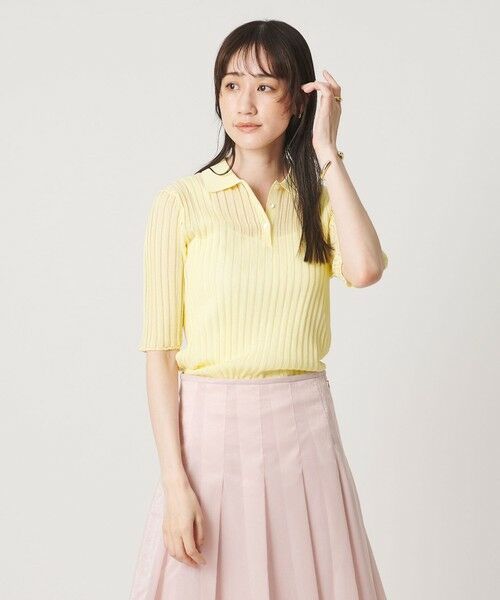 UNITED ARROWS / ユナイテッドアローズ ニット・セーター | シアー リブ ポロニット ‐ウォッシャブル‐ | 詳細6